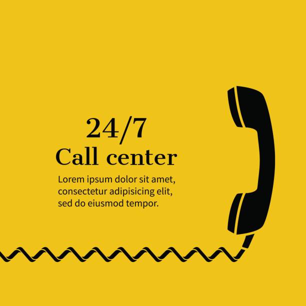 Call center,  support Call center, technical support online. Customer service, concept. Helpline, support service. Abstract background vector illustration, minimalism. Handset, banner template for web, printing, promotion. telephone receiver stock illustrations