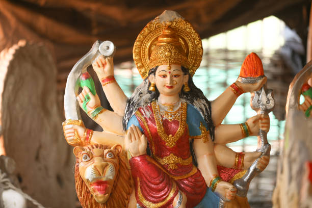 Sculpture of goddess durga Sculpture of goddess durga durga stock pictures, royalty-free photos & images