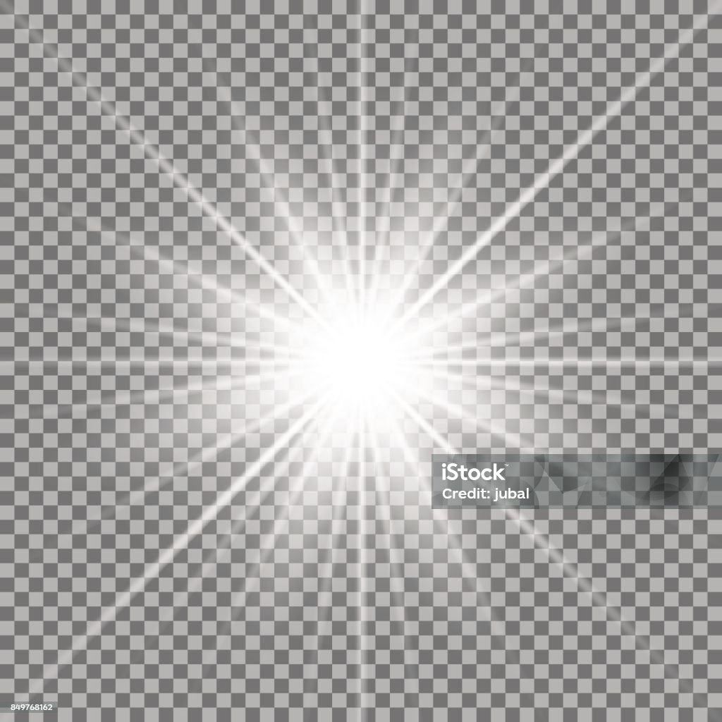 Shining star sur fond transparent - clipart vectoriel de Rayon de soleil libre de droits