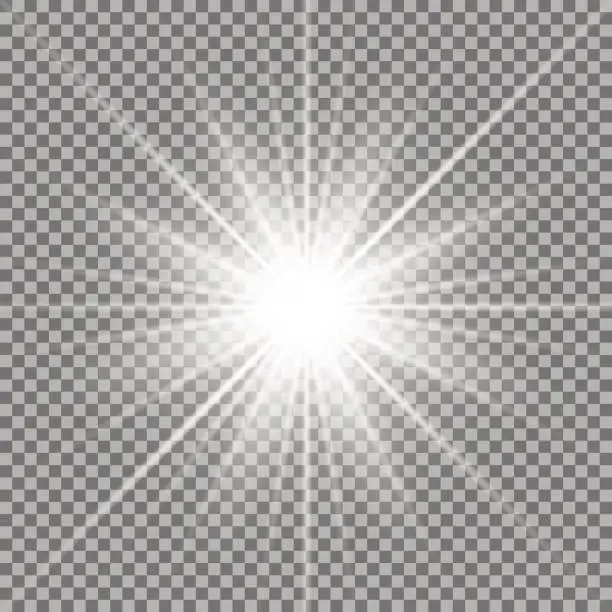 Vector illustration of Shining star on transparent background