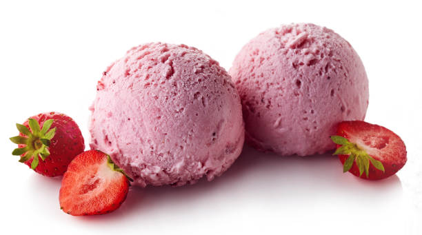 istock Two strawberry ice cream balls 849782486