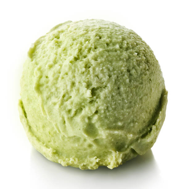 istock Green apple and mint ice cream ball 849782686