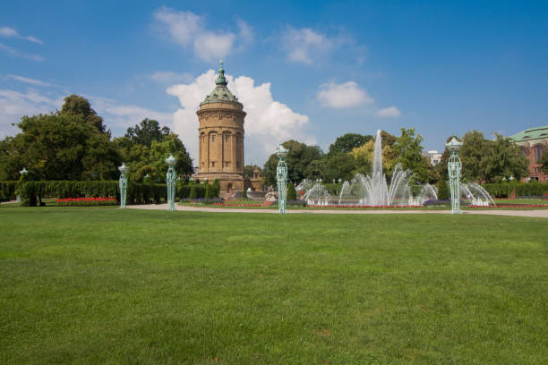 istock Fountains At Friedrichsplatz With Mannheim Water Tower 849783788