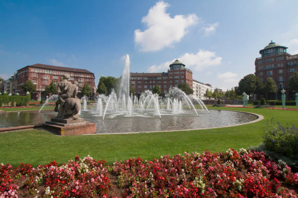 istock Fountains At Friedrichsplatz With Mannheim Water Tower 849784464