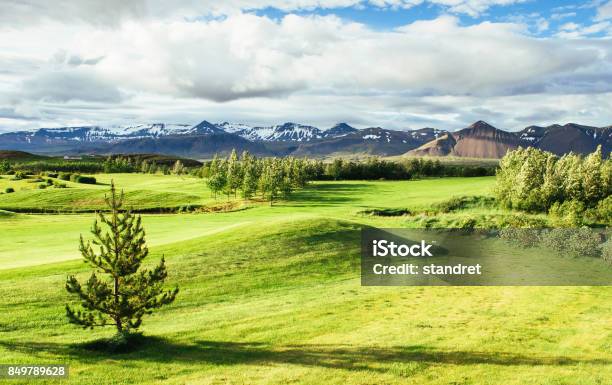 Valley National Park Landmannalaugar On The Gentle Slopes Of The Mountains Are Snow Fields And Glaciers Magnificent Iceland In The Summer Stock Photo - Download Image Now