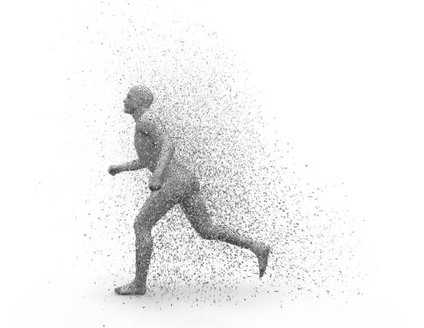 istock 3D man running fast abstract endurance and resistance concept illustration. 849793398