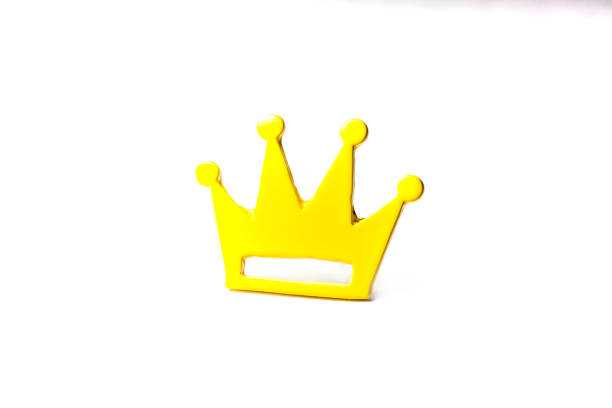 istock Yellow king crown isolated on white background. 849801344