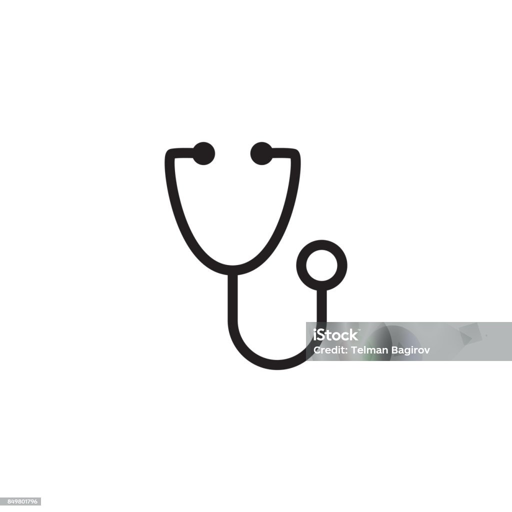 line stethoscope icon on white background thin line stethoscope icon on white background Stethoscope stock vector