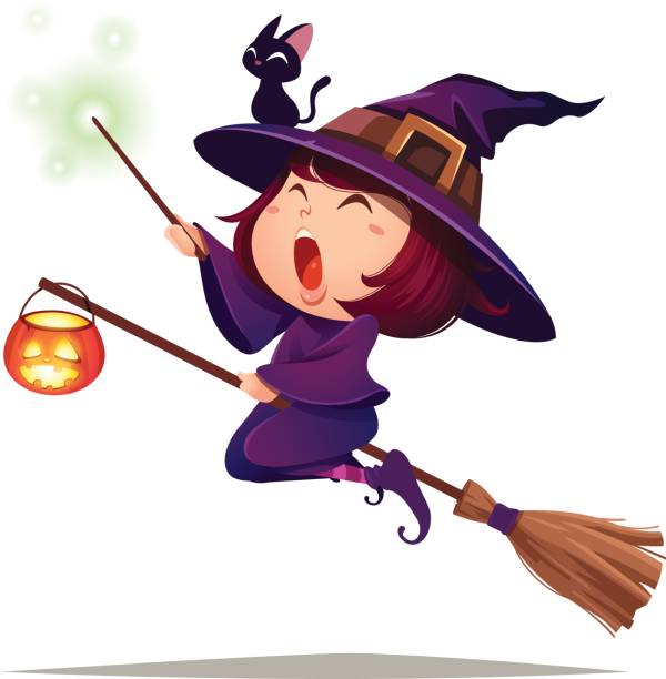 Halloween Flying Little Witch Stock Illustration - Download Image Now -  Cartoon, Witch, Black Color - iStock