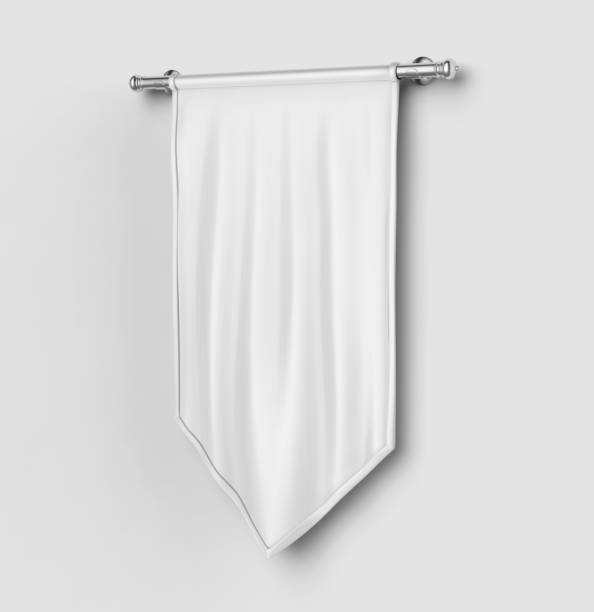 istock White blank Vertical Flag Banner Mock up template. 3d illustration. 849806014