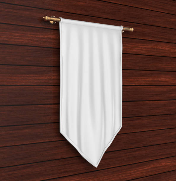 istock White blank Vertical Flag Banner Mock up template. 3d illustration. 849811718