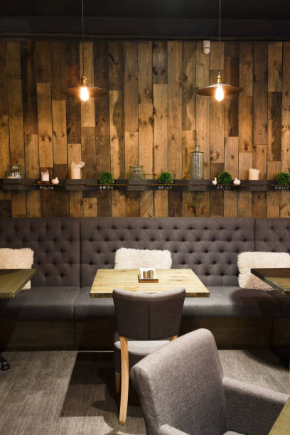 istock Vintage wooden loft interior of restaurant 849816902