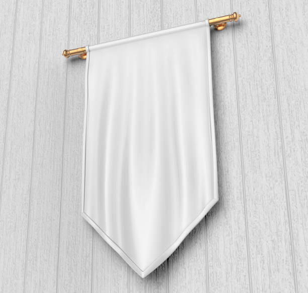 istock White blank Vertical Flag Banner Mock up template. 3d illustration. 849818332