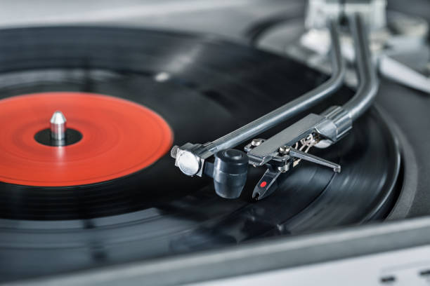 istock Vinyl player. Vinyl plate and needle close-up. 849832952