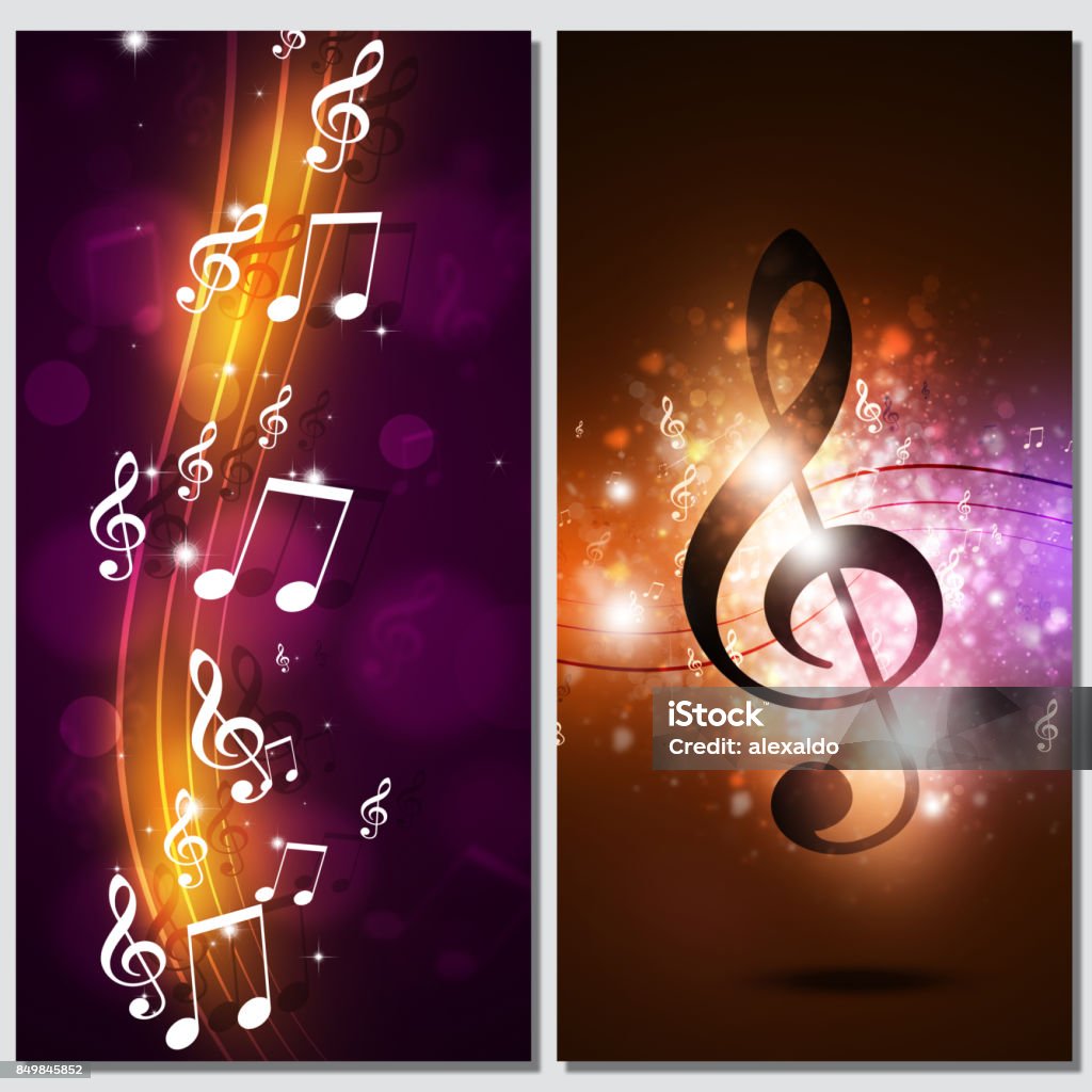 Music Notes Banners Stock Illustration - Download Image Now - Musical ...