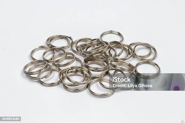 Handmade Rings On A White Background Stock Photo - Download Image Now - Antique, Arts Culture and Entertainment, Barbecue - Meal