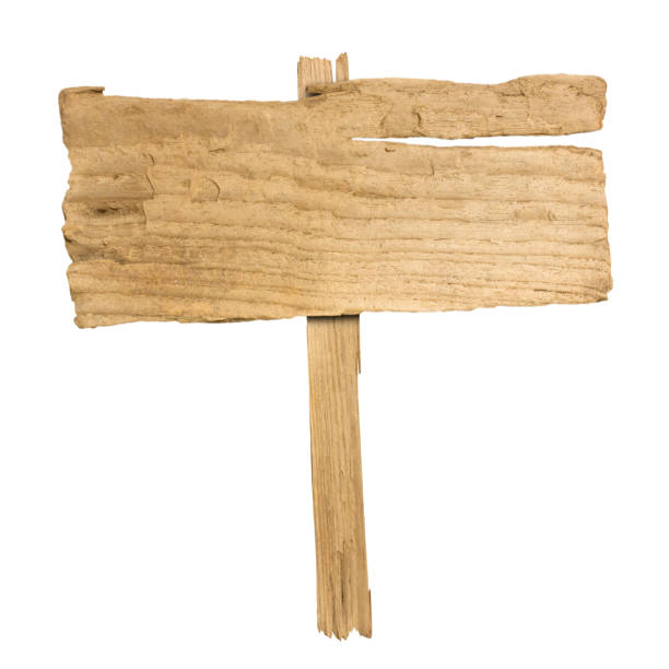 istock Wooden sign isolated on white background with clipping path 849857620