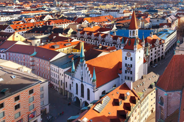 istock Aerial view and city skyline in Munich, Germany 849858396