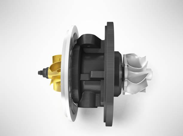 istock Concept of cartridge turbine front 3d rendering on white background 849870136