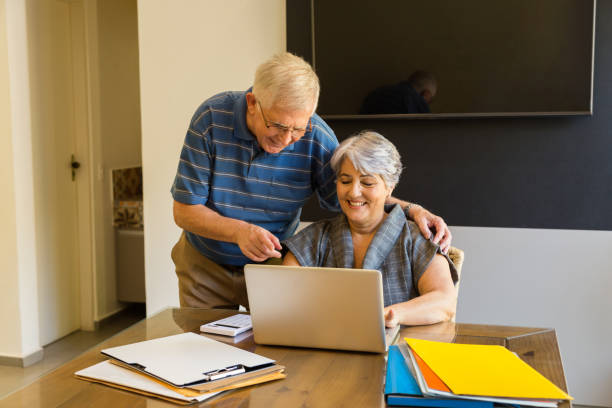 istock Senior couple working on finances 849873476