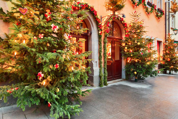 istock Christmas decorated street 849873910