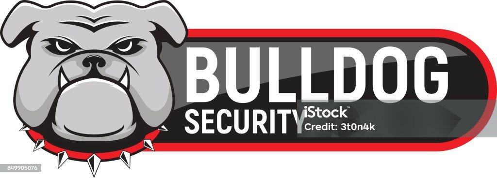 Sécurité de logo de Bulldog. - clipart vectoriel de Bouledogue libre de droits