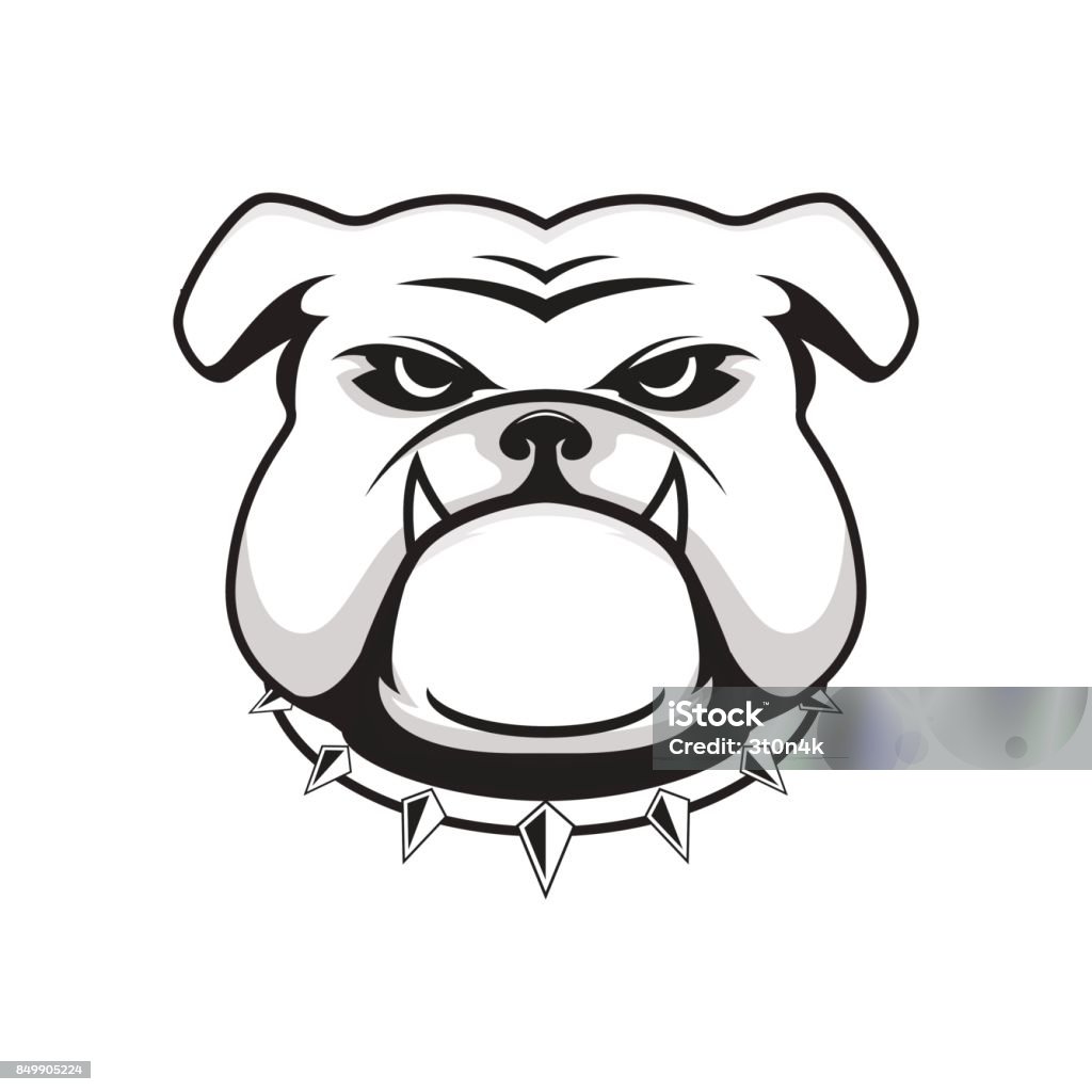 Tête de bouledogue de logo - clipart vectoriel de Bouledogue libre de droits