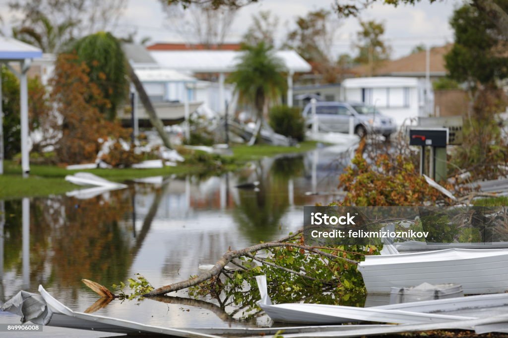 Hurricane Irma 2017 aftermath Image of the destruction left behind by Hurricane Irma Hurricane - Storm Stock Photo