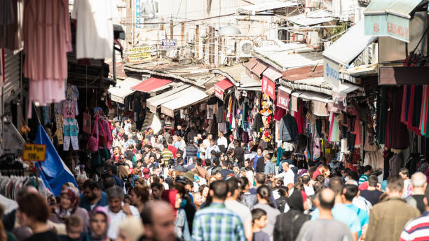 istock Crowded shopping street in Eminonu, Istanbul 849911556