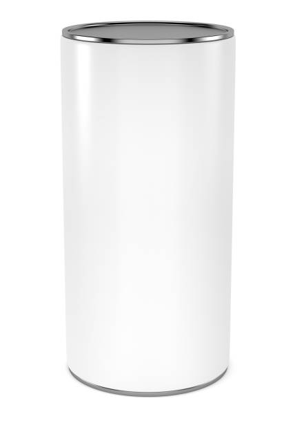 istock Blank cylindrical package with metal cap mock up template 849921050