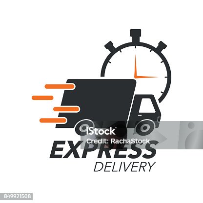 istock Express delivery icon concept. Truck with stop watch icon for service, order, fast, free and worldwide shipping. Modern design vector illustration. 849921508