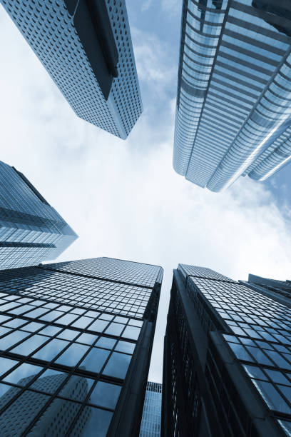 istock Skyline with business skyscrapers under sky 849926812