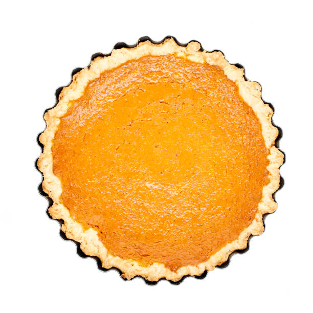 istock pumpkin pie homemade isolated on white background top view 849927000