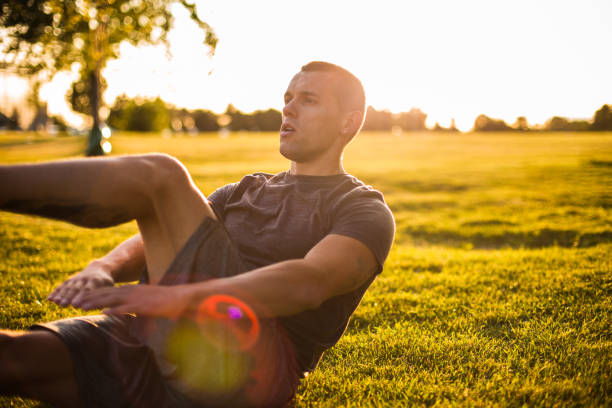istock Man Working Out at the Park 849935044