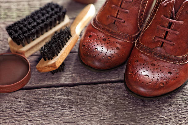 istock Shoes and shoe maintenance set 849950380