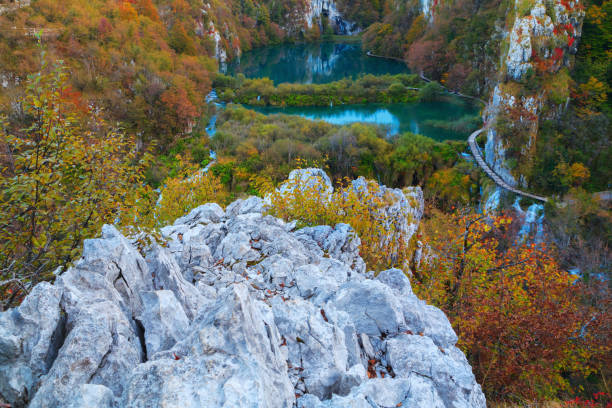 istock Plitvice lakes with beautiful colors and magnificent  waterfalls 849969848