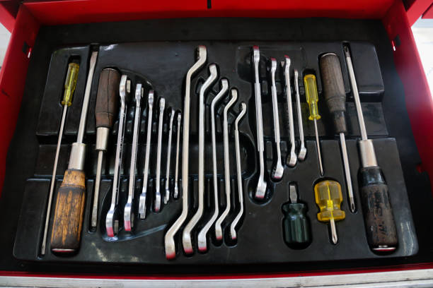 istock Equipment and tools for car repair 849975412