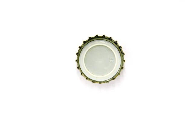 istock Cap beer bottle close-up on a white background. top view 850050074