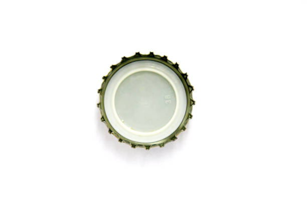 istock Cap beer bottle close-up on a white background. top view 850050192