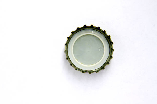 istock Cap beer bottle close-up on a white background. top view 850050522