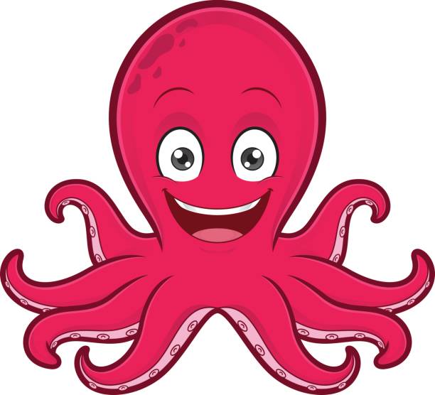 illustrations, cliparts, dessins animés et icônes de poulpe souriant - octopus