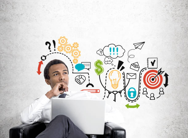istock African American businessman, business scheme 850112524