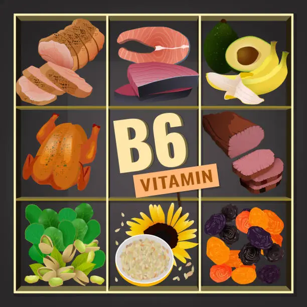 Vector illustration of B6 Vitamin Image