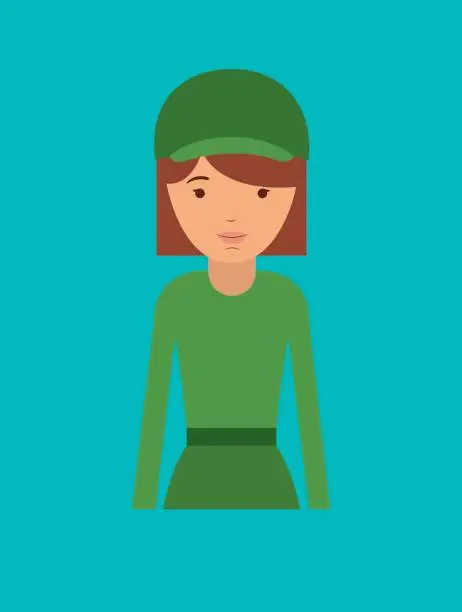 Vector illustration of female officer design