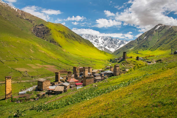 istock landscape with village Ushguli in Upper Svaneti, Georgia 850136218