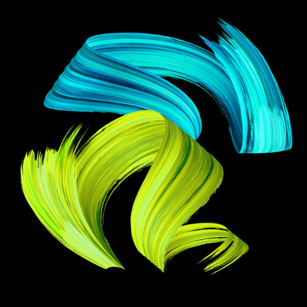 istock 3d render, abstract brush stroke, paint splash, splatter, colorful curl, artistic spiral, vivid ribbon 850149730