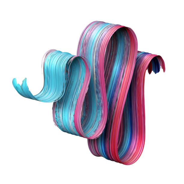 istock 3d render, abstract brush stroke, paint splash, splatter, colorful curl, artistic spiral, vivid ribbon 850149988