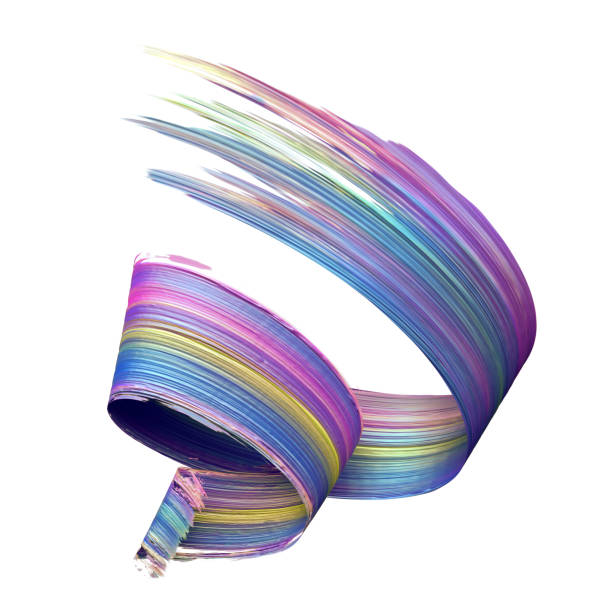istock 3d render, abstract brush stroke, paint splash, splatter, colorful curl, artistic spiral, vivid ribbon 850150028