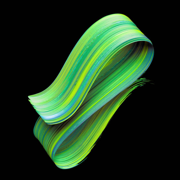 istock 3d render, abstract brush stroke, paint splash, splatter, colorful curl, artistic spiral, vivid ribbon 850150156