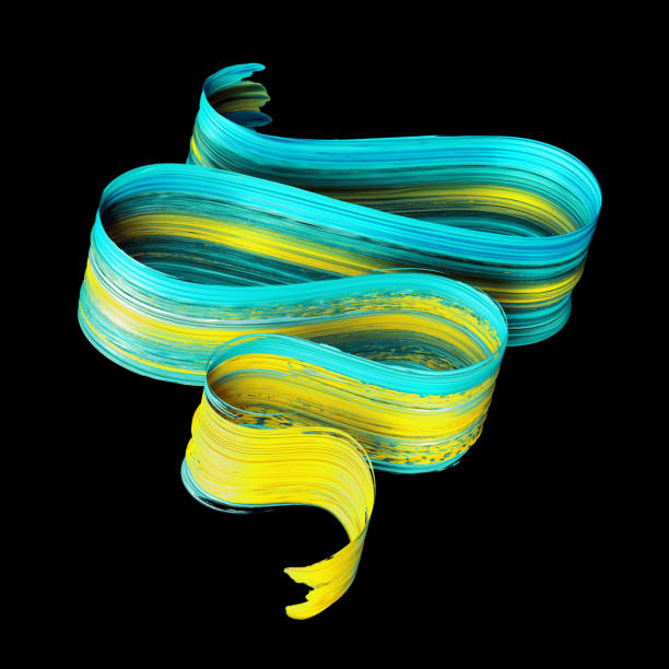 istock 3d render, abstract brush stroke, paint splash, splatter, colorful curl, artistic spiral, vivid ribbon 850150220